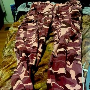 Cute pink camo cargo pants that I only worn once and don’t fit me anymore sadly